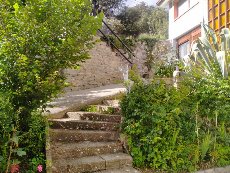 Escaleras de subida al alojamiento.